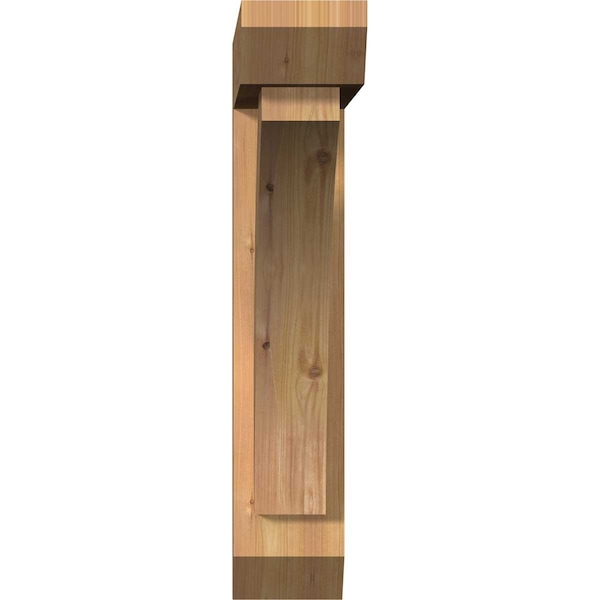 Thorton Slat Smooth Bracket W/ Offset Brace, Western Red Cedar, 5 1/2W X 24D X 28H